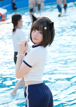 No.9502 蓝白搭配小HL【119P】可爱的死库白丝短裤女孩套图