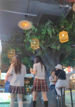 68161陪着穿jk超短裙百褶裙长腿小姐姐美女同学逛街视频