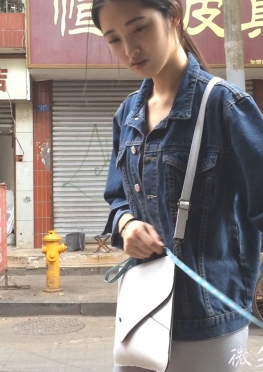 60830-60831牵着小狗去溜的银灰色紧身裤翘臀大长腿清秀美女视频